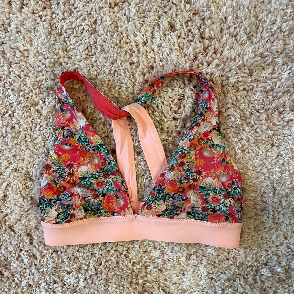 Lululemon Athletica Floral Swim Triangle top